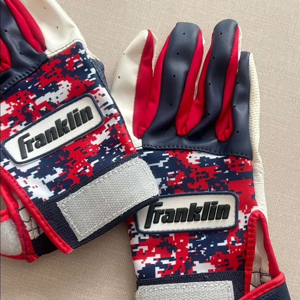 Franklin Kids' Red and Blue Batting Gloves